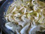 Calamars braises, curry de poireaux