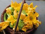 Patissons fleurs sautes, tofu aux herbes