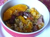 Bol de quinoa potimarron et lard fumé