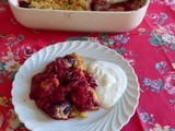 Crumble aux cerises et framboises