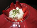 Mousse au citron vert et fraises