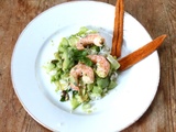 Salade crevettes, avocat, concombre