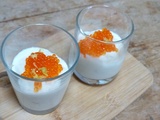 Verrine de crème de chou fleur aux œufs de truite