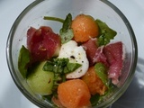 Verrine de melon à la mozzarella