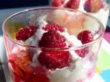 Verrine de ricotta à la framboise