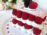 Millefeuille rose, crémeux mascarpone-hibiscus et framboises {Foodista Challenge}