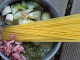 One pot pasta poireaux lardons