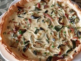 Quiche aux courgettes, lardons et chèvre frais