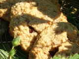 Biscuits poudre d'amandes, de noix de coco, crème de noix de coco et chocolat noir