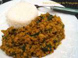 Dahl de Lentilles Corail, Epinards et Lait de Coco