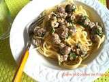 Spaghettis à l'Ail et aux Champignons de Paris