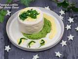 Panna cotta de chou fleur sur pesto de roquette et crème safranée