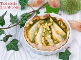 Tartelette aux poires sur pesto d'épinards