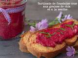 Tartinade de framboise crue aux graines de chia et menthe