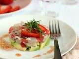 Tartare de daurade, vinaigrette à la fraise