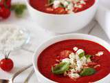 Velouté glacé de poivrons rouges à la feta