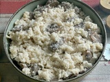 Risotto aux champignons et fromage végétal ail et herbes