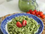 Tagliatelles au pesto de mâche