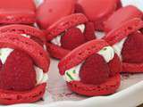 Macarons framboise et mousse au citron