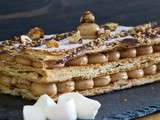 Millefeuille praliné et noisettes caramélisées