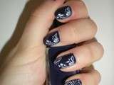 Stamping Nail Violet et blanc