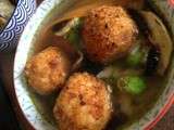 Bouillon de légumes aux boulettes de saumon