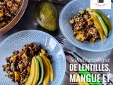 Salade exotique de lentilles, mangue et avocat (ig bas) (à l’autocuiseur, Cookeo, Cosori ou Instant Pot)