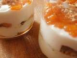 Duo de compotée d'abricots et de crème mascarpone au cognac