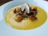 Velouté émulsionné de butternut et ses cèpes poêlés