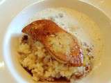 Foie Gras Poêlé, Risotto de Céleri Rave, Emulsion Citronnée et Aigre-Doux de Banyuls