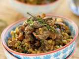 Terrine de Veau aux Champignons et aux Noisettes, Risotto d'Epeautre