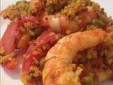 Paella au quinoa et gambas