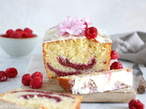 Cake marbré framboise et chocolat blanc