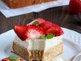 Cheesecake blondies aux fraises