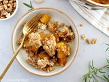 Crumble de courge butternut, champignons et chèvre