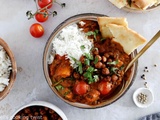 Curry de patates douces, lentilles et pois chiches