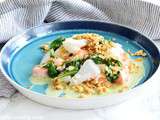 Duo de poissons en crumble et sauce à l’échalote au vin blanc