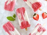 Marbled Strawberry Coconut Popsicles