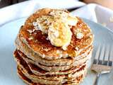 Pancakes express banane et flocons d’avoine (sans gluten, sans lactose)