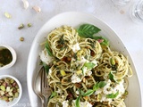 Pâtes au pesto de pistaches et burrata