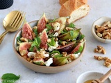 Salade de figues, chèvre et noix