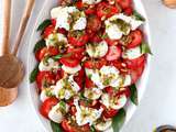 Salade de fraises, burrata et pesto de menthe