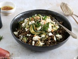 Salade de lentilles, courgettes, feta et menthe