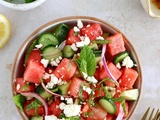 Salade de pastèque, feta et menthe