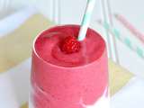 Smoothie bicolore banane-framboise