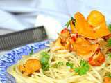 Spaghetti aux chanterelles et au cognac