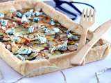 Tarte fine aux courgettes, bleu et amandes effilées