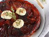 Tarte tatin au chèvre et oignons rouges