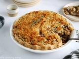 Tourte crumble aux poireaux et aux champignons