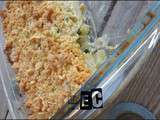 Crumble salé & courgettes ail et fines herbes et oignons